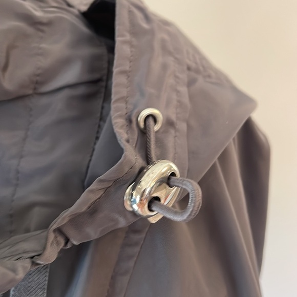 BETSY JOHNSON hooded option cinched waist trench rain coat zipped snap front SM - Picture 8 of 16